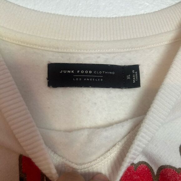Junk Food Clothing Red and White Crew Neck Sweater - Picture 3 of 4